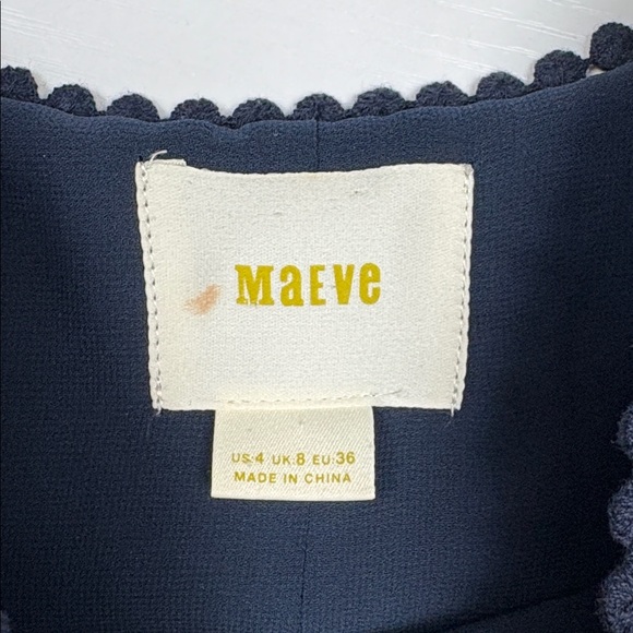 Anthropologie Maeve 1920s Sequin Fringe Sleeveless Swing Gauze Dress Navy 4 - Picture 8 of 10